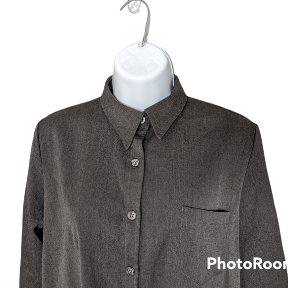 Motherhood 3/4 Sleeve Button Down Gray Shirt Size Small - Picture 2 of 7